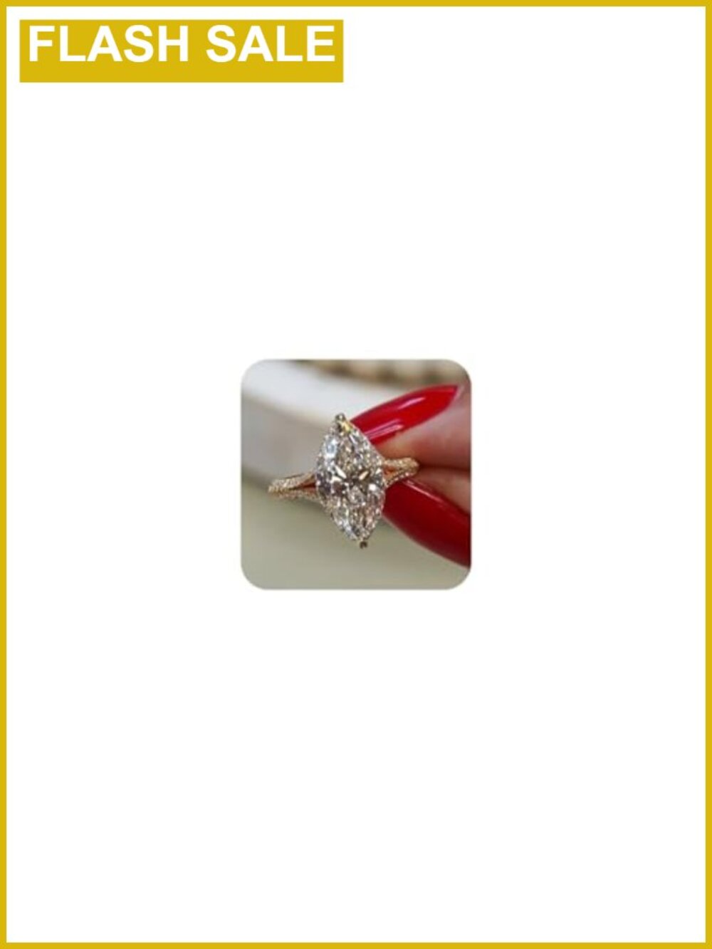 18K Gold Plated Pear Cubic Zirconia Engagement Ring Solitaire